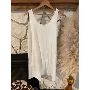 Miss Elaine at home white shirt dress with pockets size M